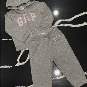 GAP Kids Gray and Pink Sweatpants Set